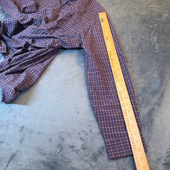 Eddie Bauer Mens Large Purple Plaid Relaxed Fit Long Sleeve Button Down Shirt - Picture 10 of 11